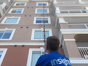 Window Cleaning Using A Water Fed Pole